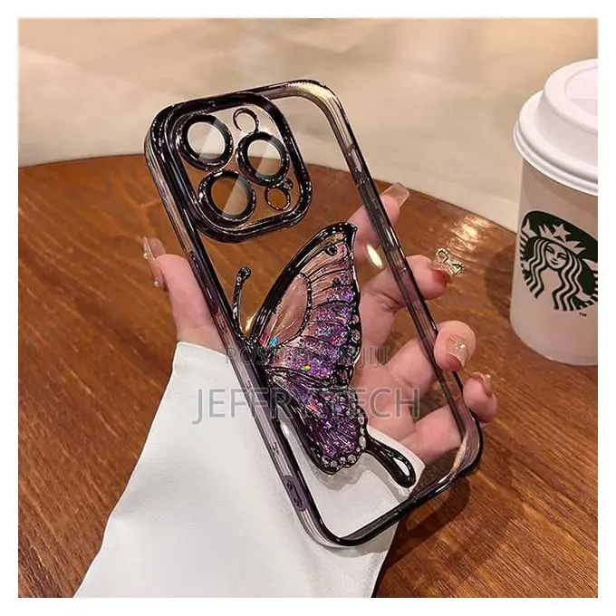 Quicksand Glitter Butterfly Case for 15 Pro Max Plating Blin