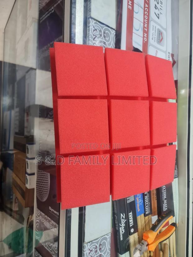 Red 30cm by 30cm Mushroom Head Sound Proofing Panels