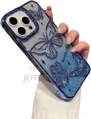 Glitter Paper Pieces, Stereo Butterfly, Girly iPhone 15