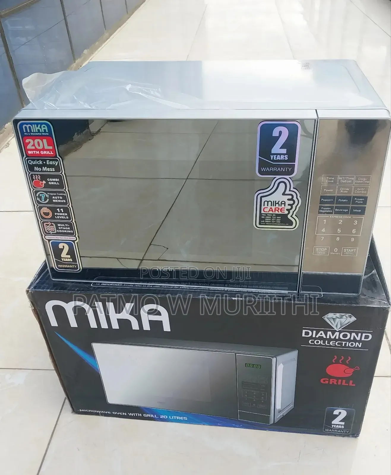 Mika Digital Microwave 20l With Grill Silver, Digital Timer