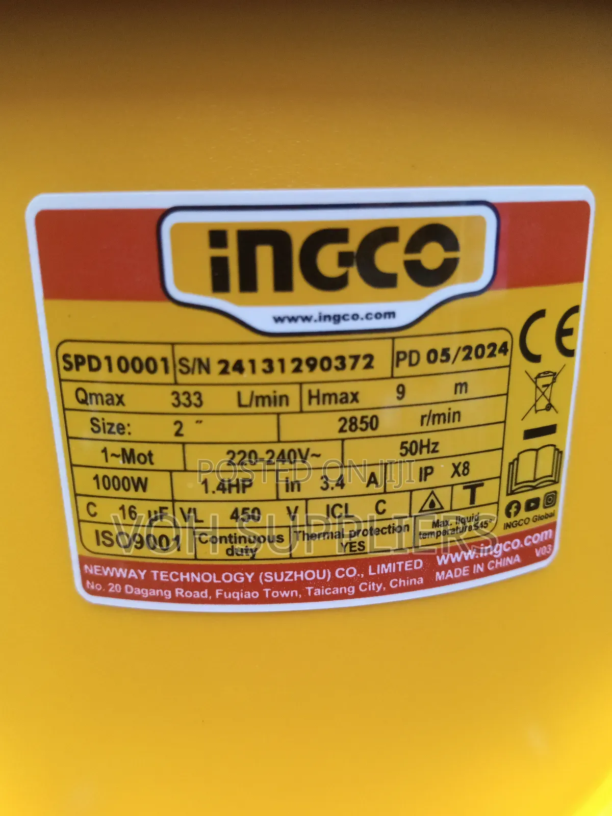 1.4HP INGCO Submersible Pump