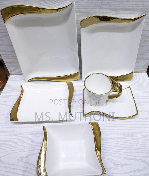 30pcs Wavy Ceramic White Dinner Set With Now Available - thumbnail 2