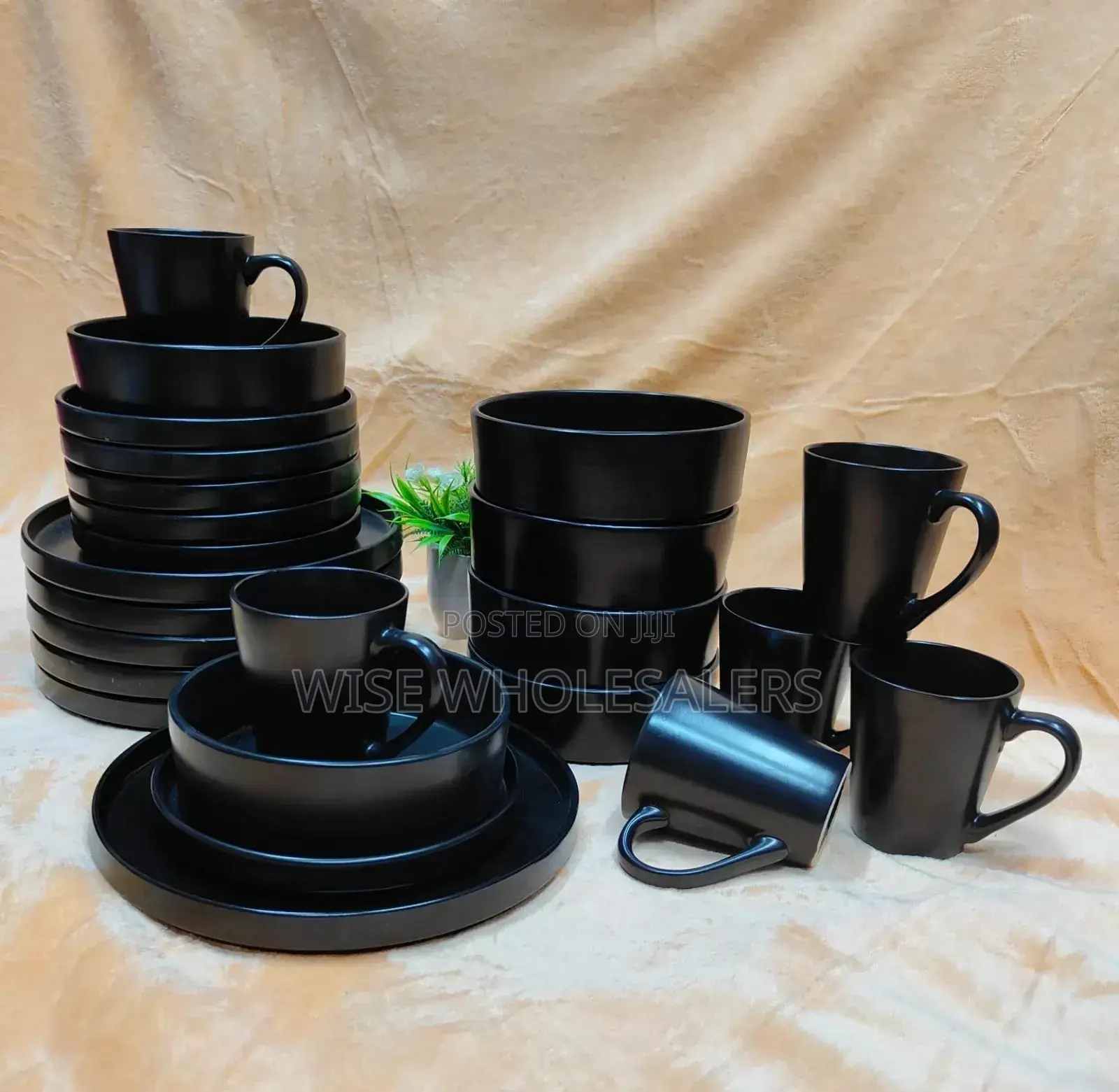 24pc Black Ceramic Dinner Set...
