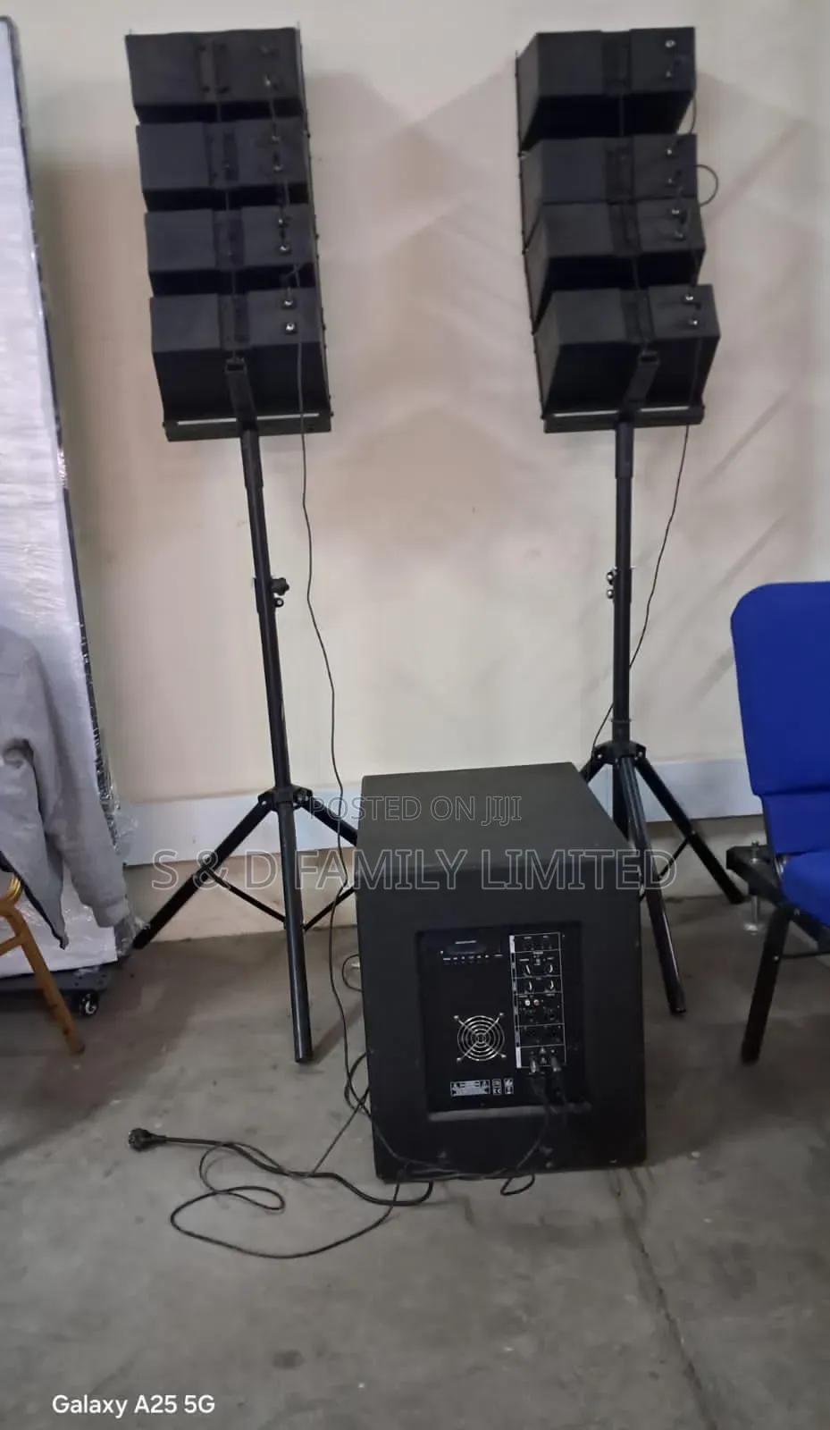 8 Six Inch Passive Speakers Plus Single 15 Inch Powered Bass