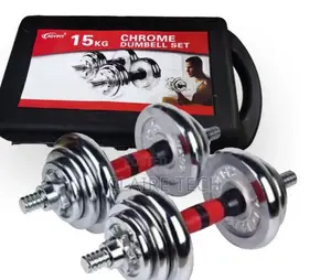 New 15 Kg Chrome Dumbbells Set With Portable Case