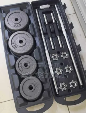 *50kg/York Barbell And Dumbbell Set With Case