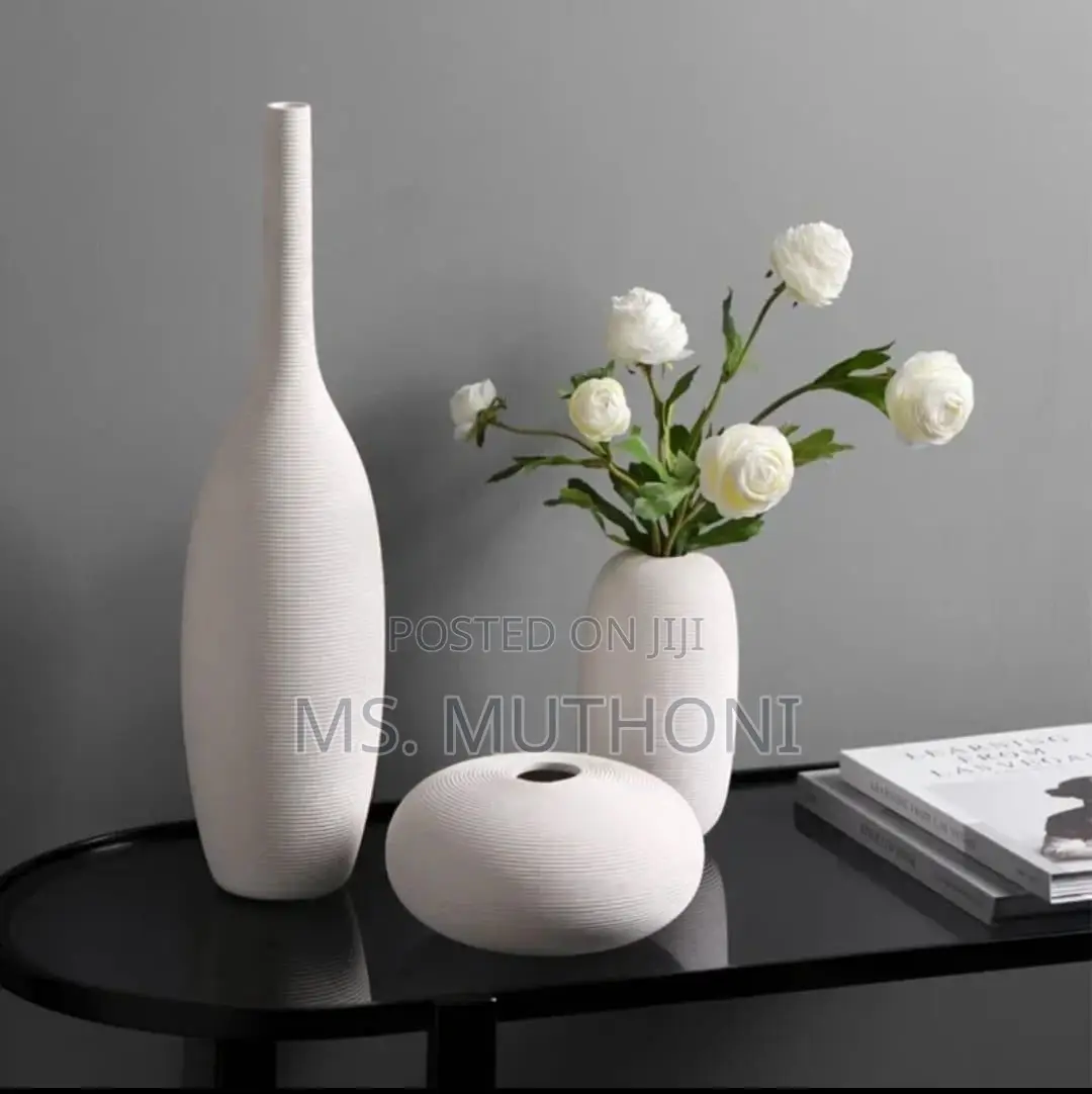 Simple Ceramic 3 in 1 Modern Home Decor Vase Set -