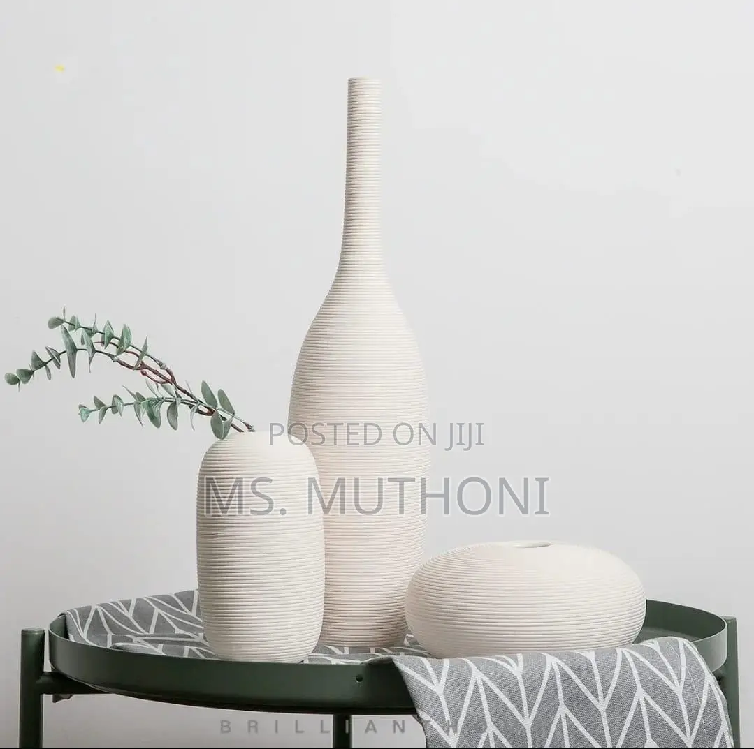 Simple Ceramic 3 in 1 Modern Home Decor Vase Set -
