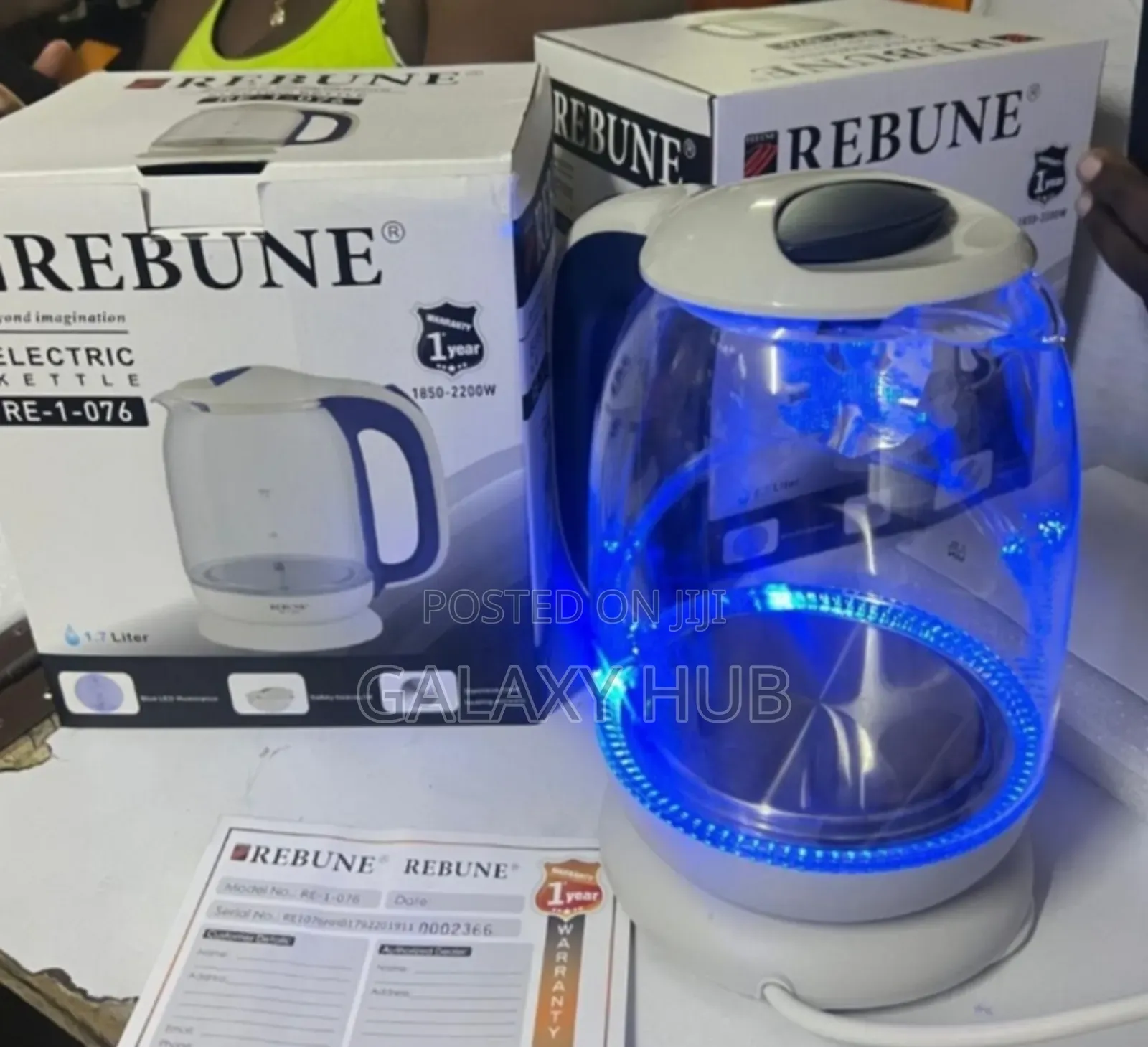 1.7ltrs Rebune Glass Kettle Hot Water Kettle