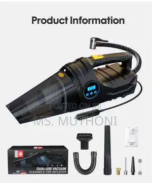 Portable Car Tyre Inflator and Vacuum Cleaner(Dual-Use)*
