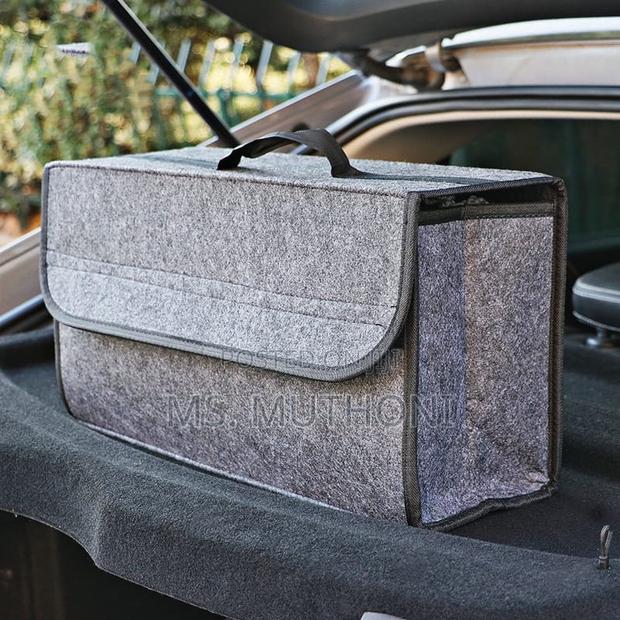 Gray Portable Foldable Car Trunk Organizer*