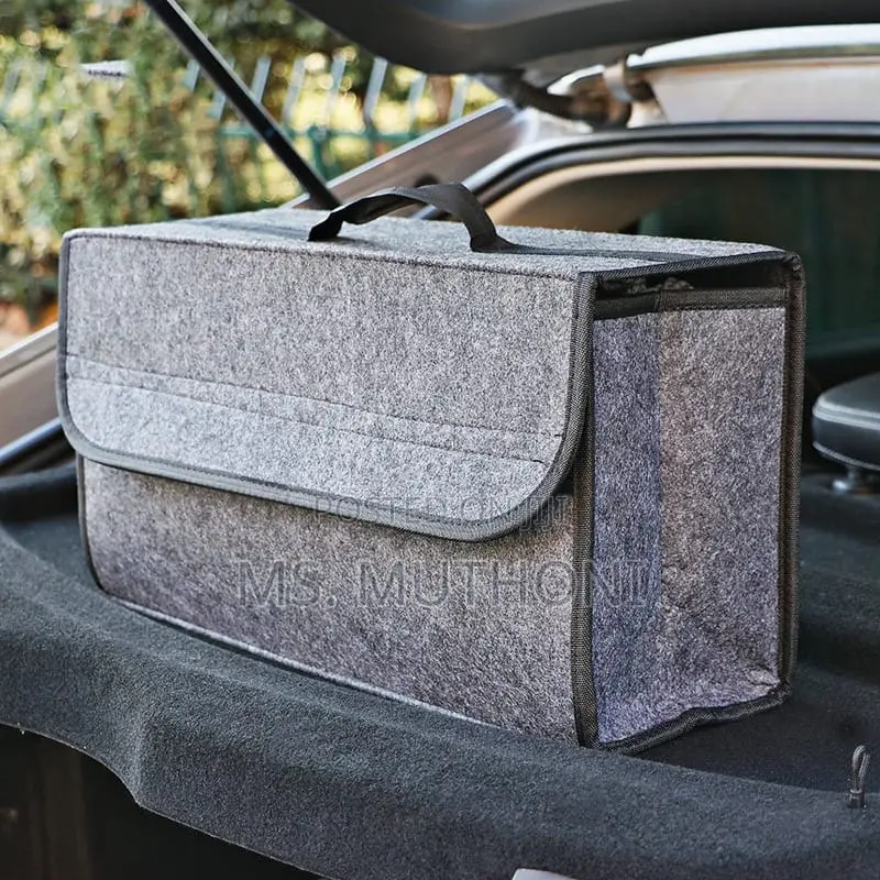 Gray Portable Foldable Car Trunk Organizer*