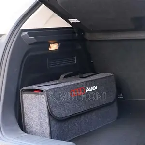 Gray Portable Foldable Car Trunk Organizer*