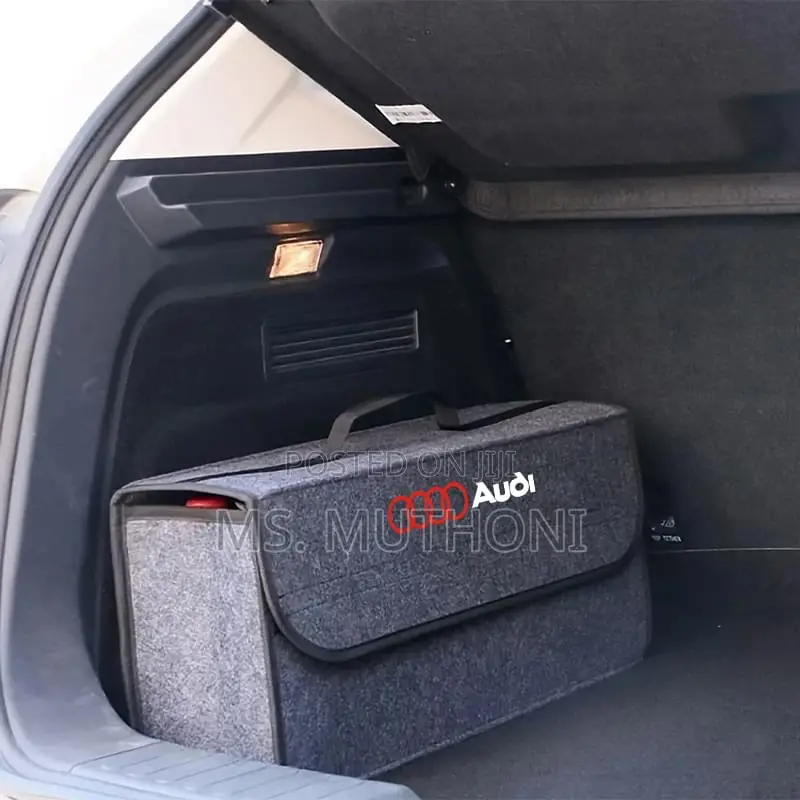 Gray Portable Foldable Car Trunk Organizer*