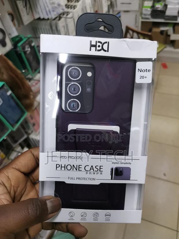 Leather Card Pocket Back Case Samsung Note 20 Plus Purple - main view