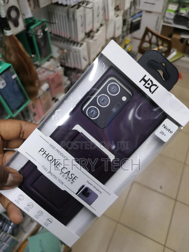 Leather Card Pocket Back Case Samsung Note 20 Plus Purple - thumbnail 3