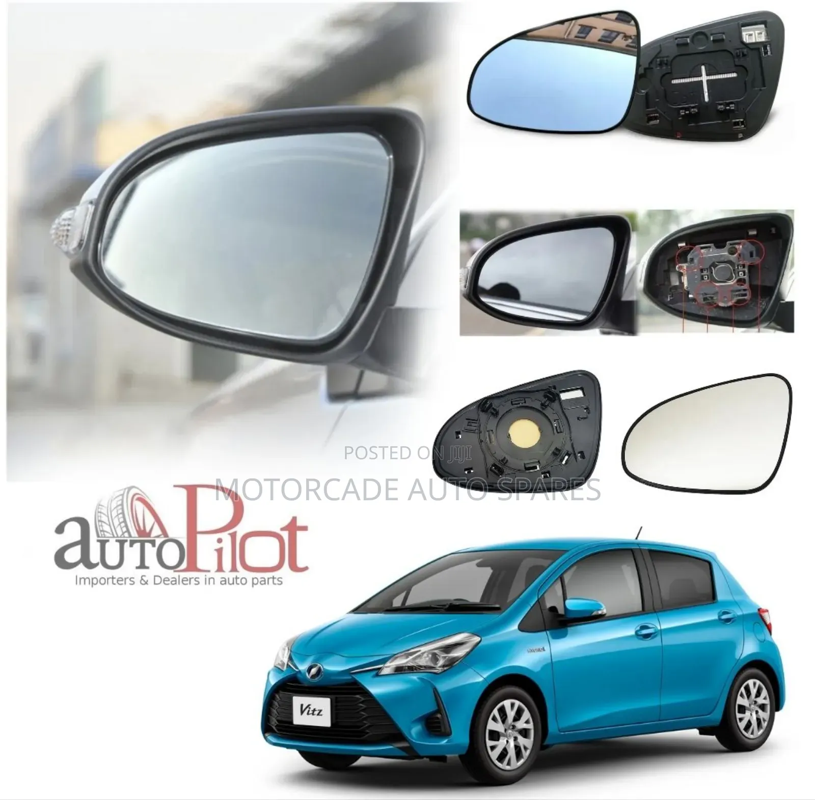 Toyota Vitz 2012/2016/2018 Side Mirror Glass