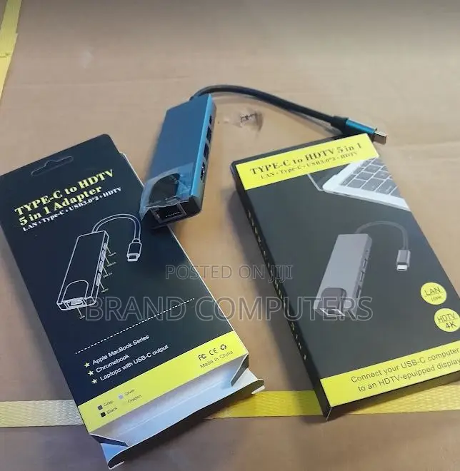 5 in 1 USB Type C to HDMI USB C Hub 3.0 to Gigabit 100M