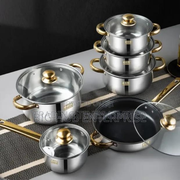 12pc Golden Stniithan Stainless Steel Cookware High Quality