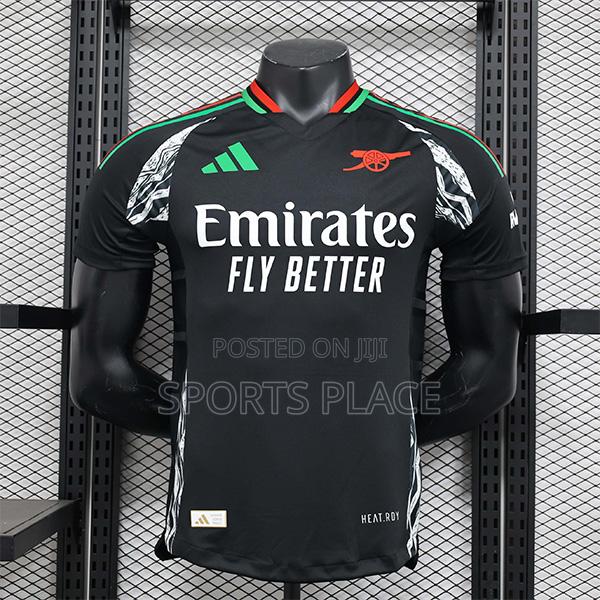 Arsenal Black Away Jersey 2024-25 Player Version Kit - main view