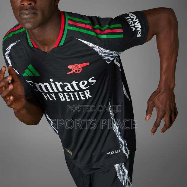 Arsenal Black Away Jersey 2024-25 Player Version Kit - thumbnail 3