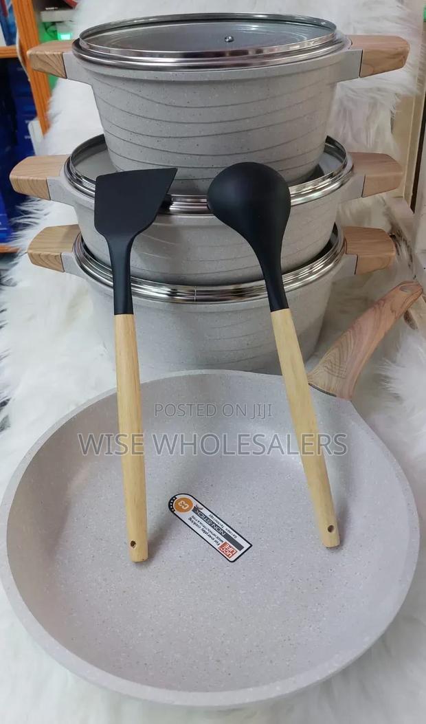 9pcs Ucc Life Granite Nonstick Cookware Set Black Grey 