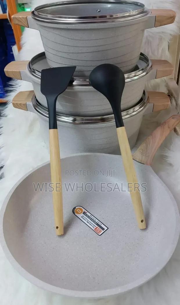 9pcs Ucc Life Granite Nonstick Cookware Set Black Grey