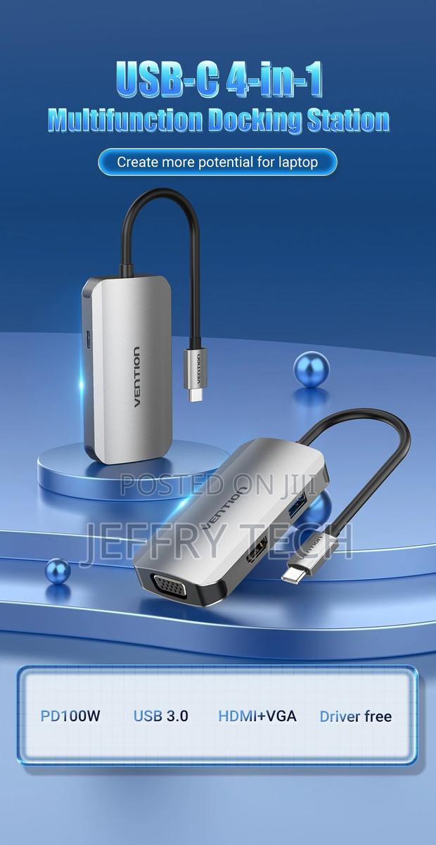 Vention TOAHB USB C (4 in 1) to HDMI/VGA/USB3.0/ Docking Sta