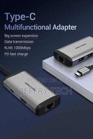 Vention CNCHB Type-C to HDMI/USB3.0 * 3/Rj45/Pd Converter 0. - thumbnail 2