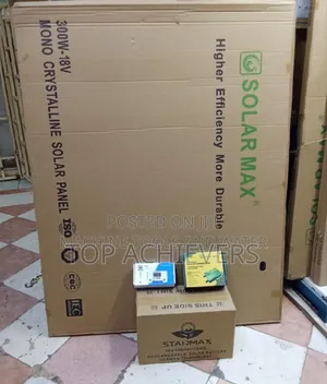 Solar Panel(Solarmax)300w+Battery 100AH+300w Solar Inverter