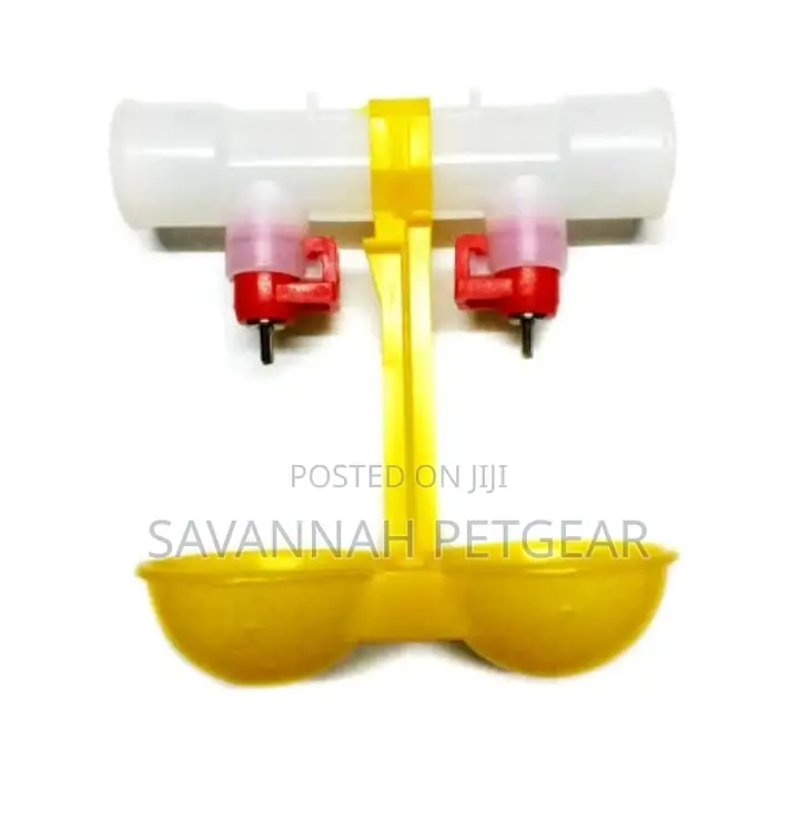 Double Chicken Nipple Drinker With Cup (Fixed Orange)-100pcs