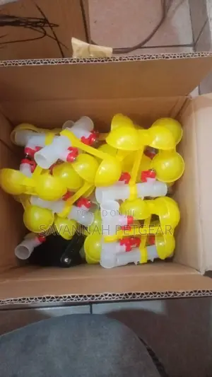 Double Chicken Nipple Drinker With Cup (Fixed Orange)-100pcs