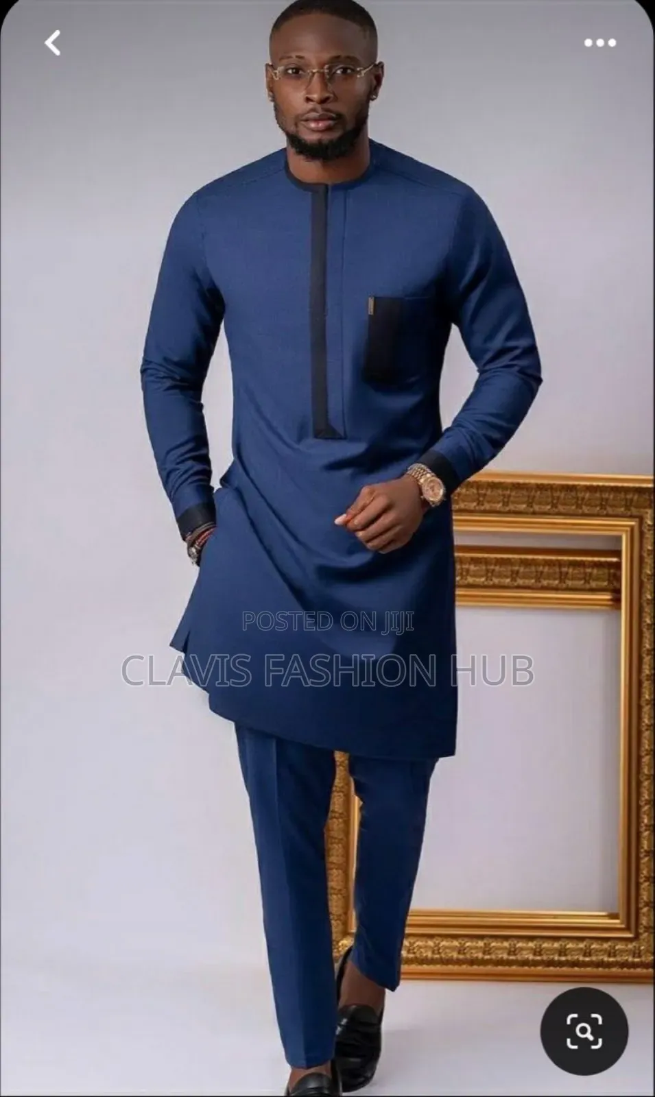 Navy Blue Long Sleeved Senator Suit