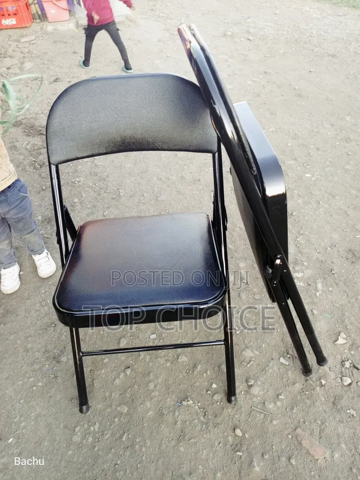 Black Leather Folding Chairs