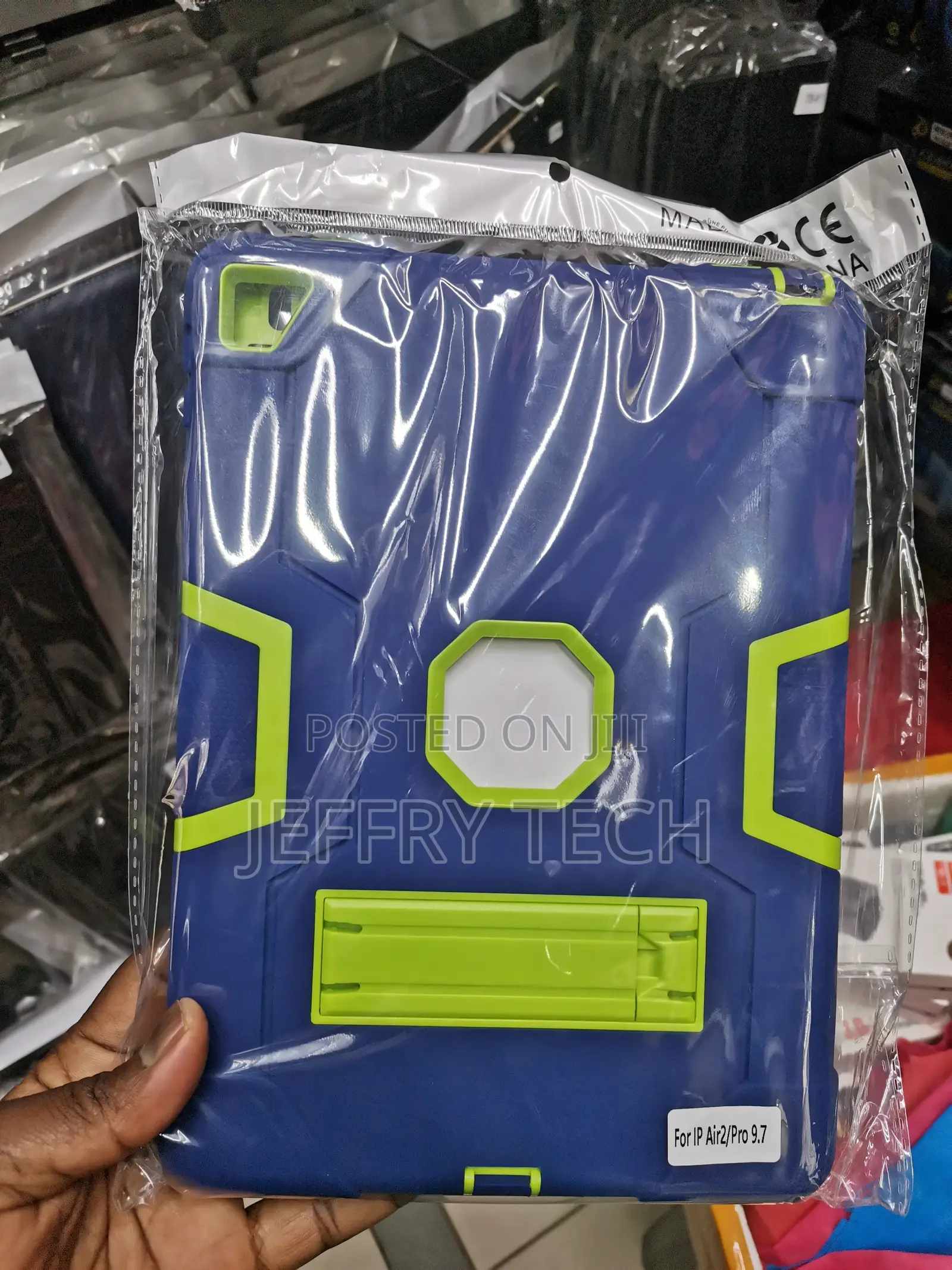 Shockproof Kickstand Cases Cover for iPad 9.7 Inch Navy Blue