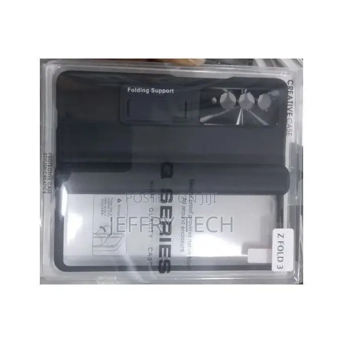 Leather Case for Samsung Galaxy Z Fold 3 Black