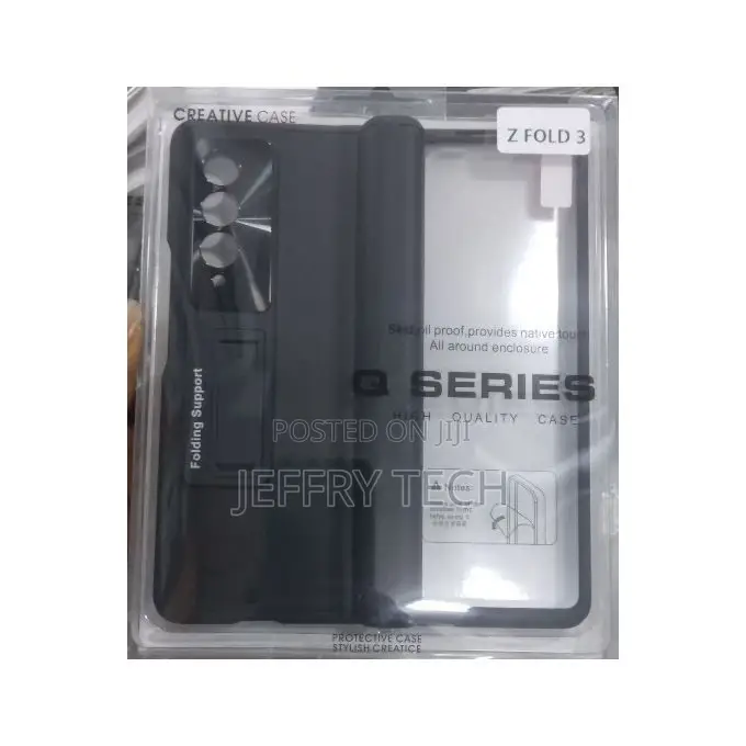 Leather Case for Samsung Galaxy Z Fold 3 Black