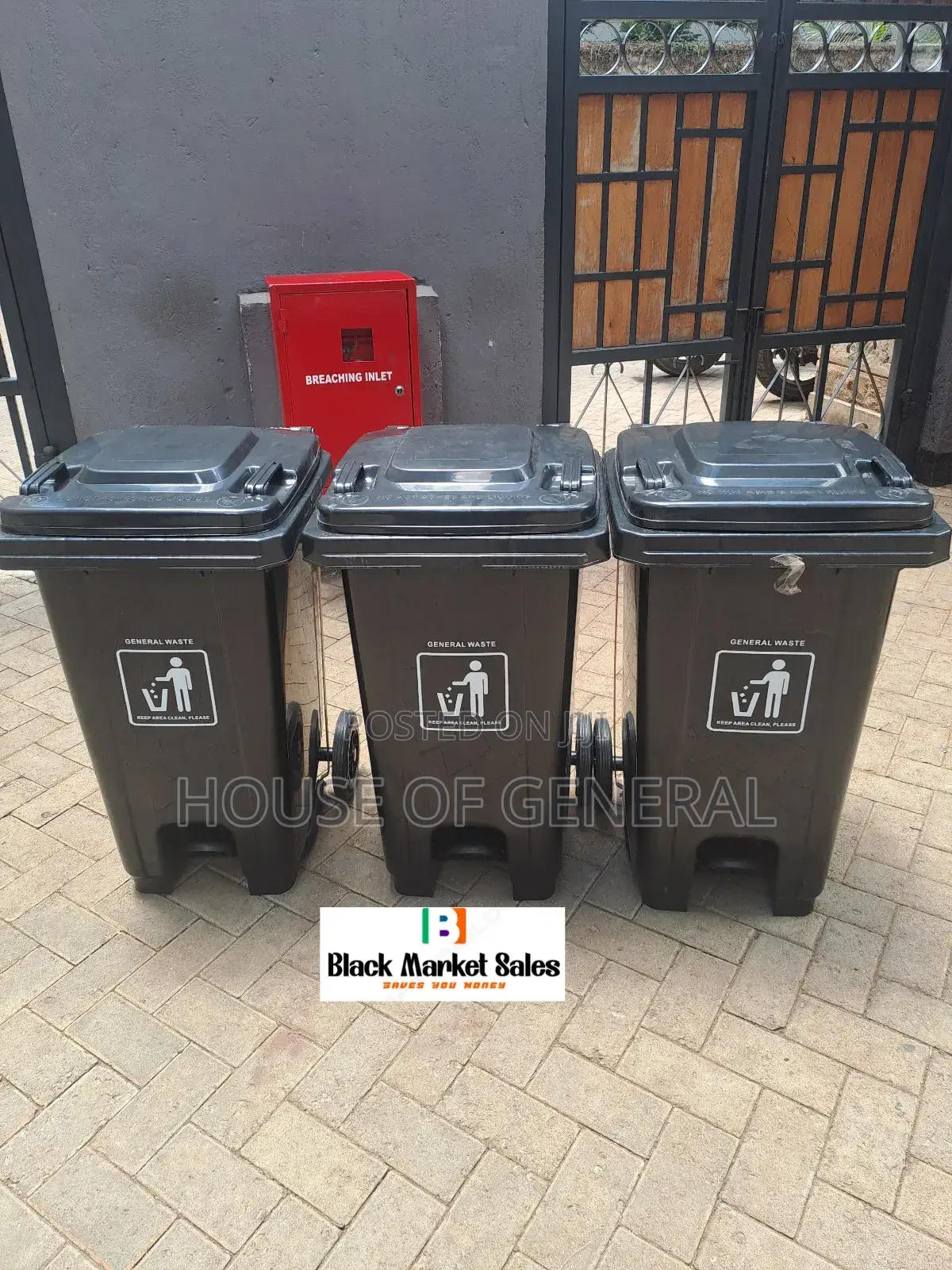 100ltrs Heavy Duty Waste Bins With Pedal Wheels