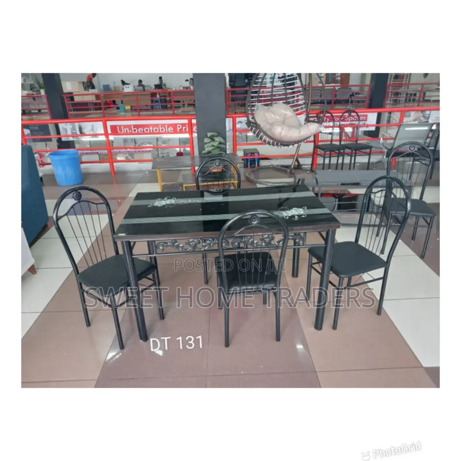 Executive Black 4 Sitter Dinning Table, Dining Table