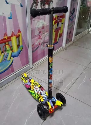 Adjustable Handle Height Graffiti Scooters Ages 3-10