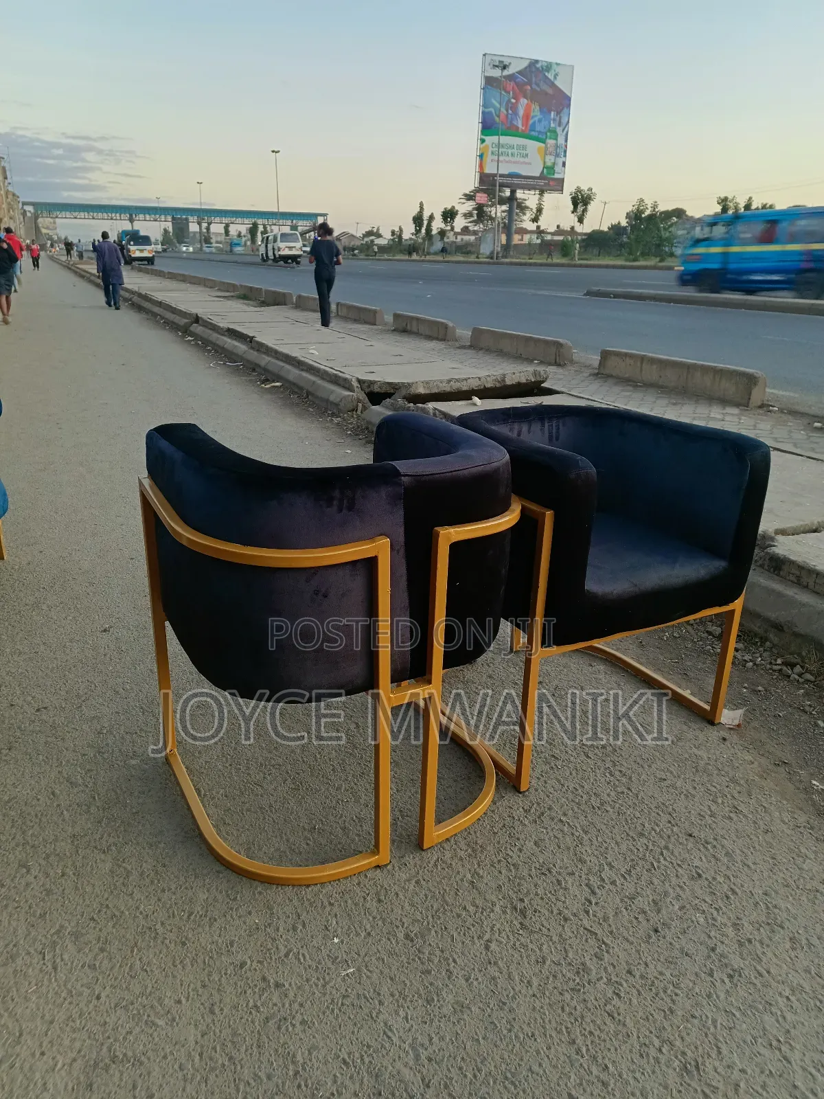 Styling Chairs, Black Velvet and Gold 