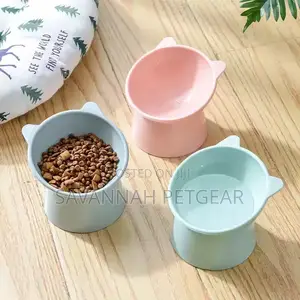 Oblique Wide Mouth Elevated Pet Bowl for Cats Dogs