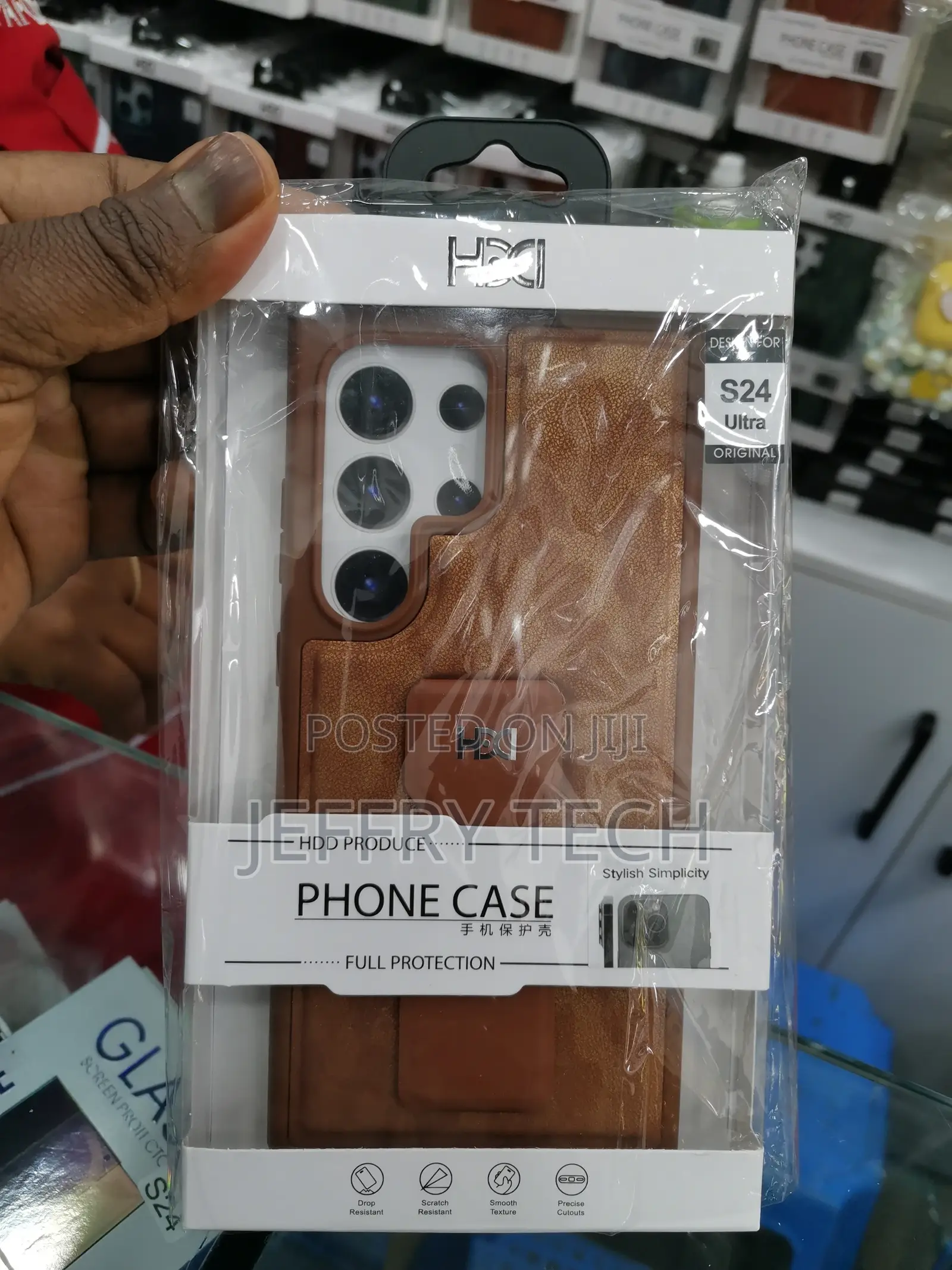 Samsung S24 Ultra HDD Strap Cases Cover Brown