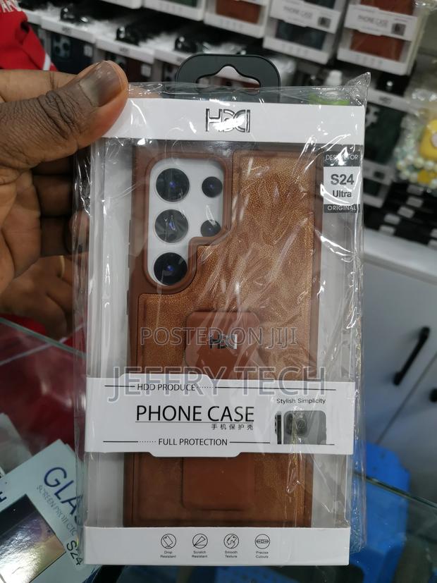Samsung S24 Ultra HDD Strap Cases Cover Brown - main view