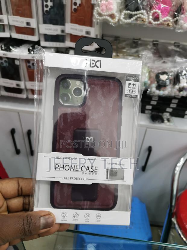 iPhone 11 Pro Max HDD Maroon Camo Standing Grip Case - main view