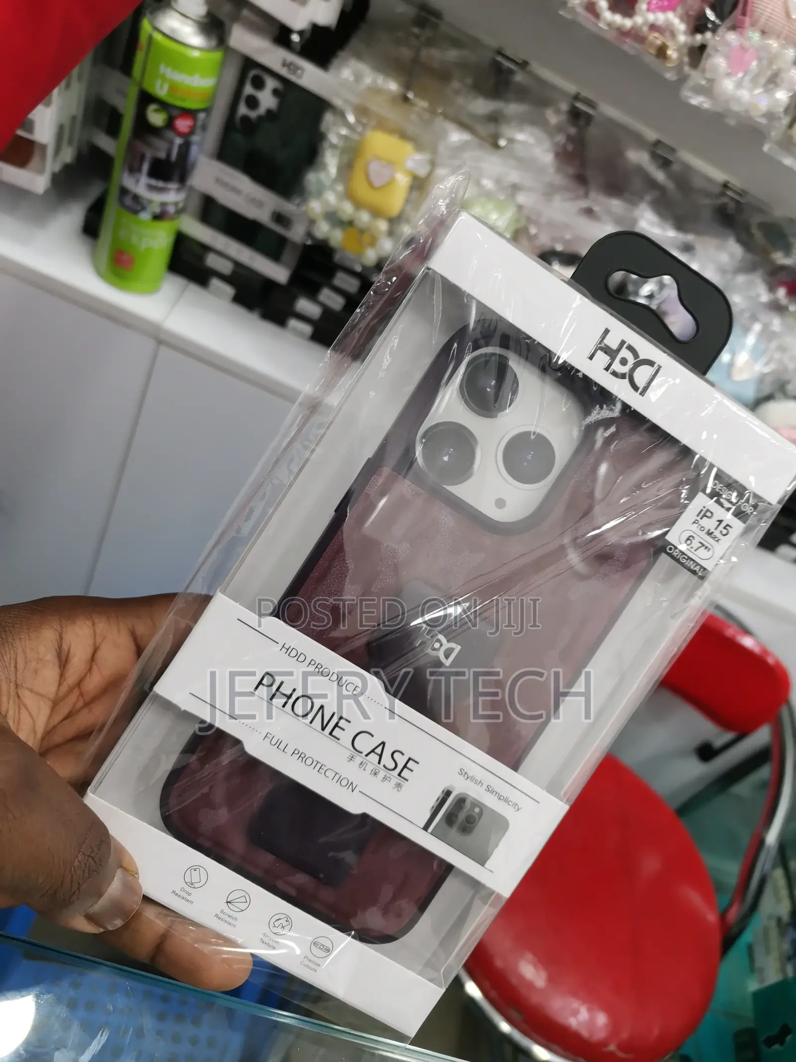 iPhone 15 Pro Max HDD Standing Grip Camo Maroon Cases