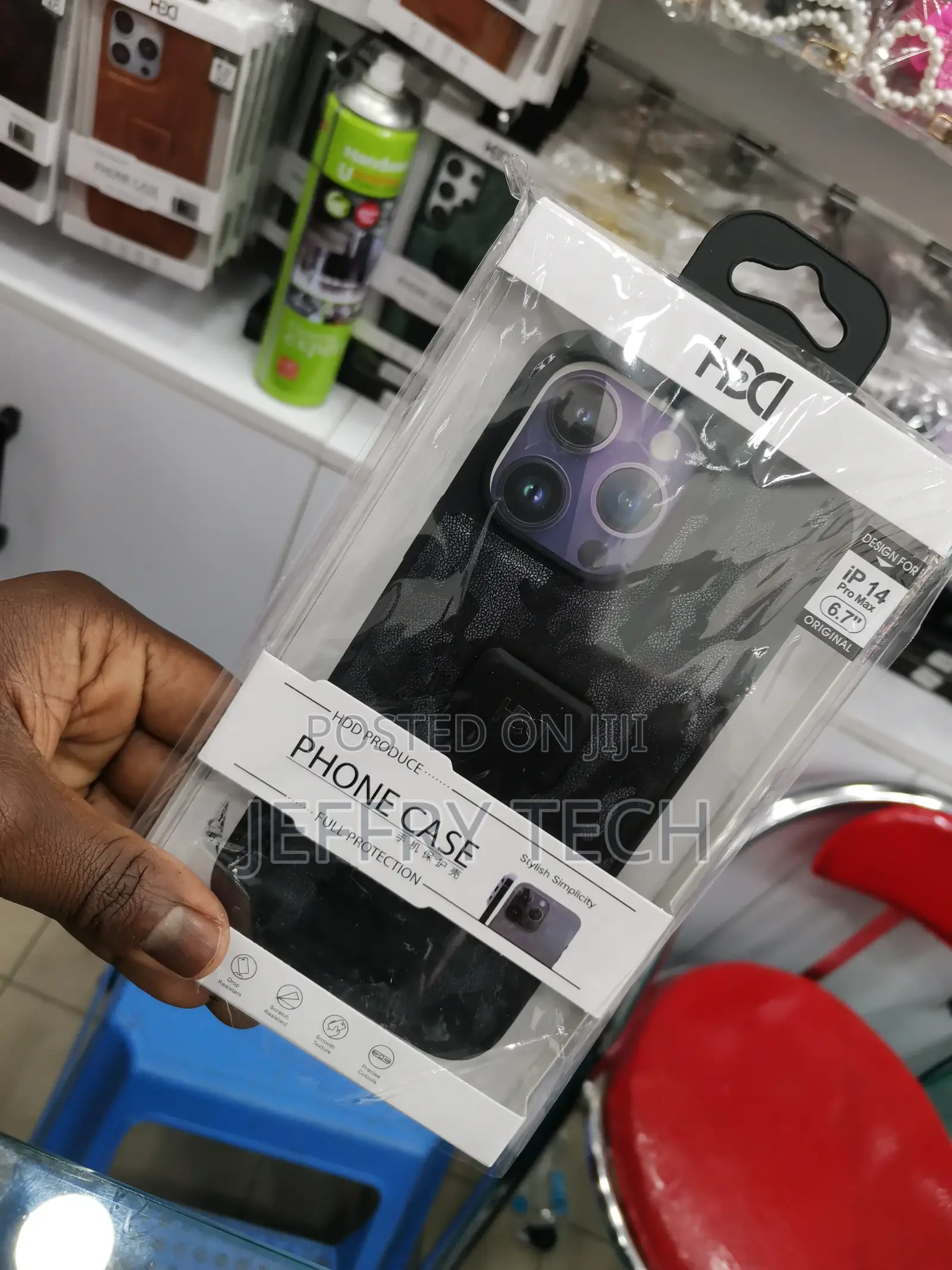 iPhone 14 Pro Max HDD Camouflage Standing Grip Caseblack