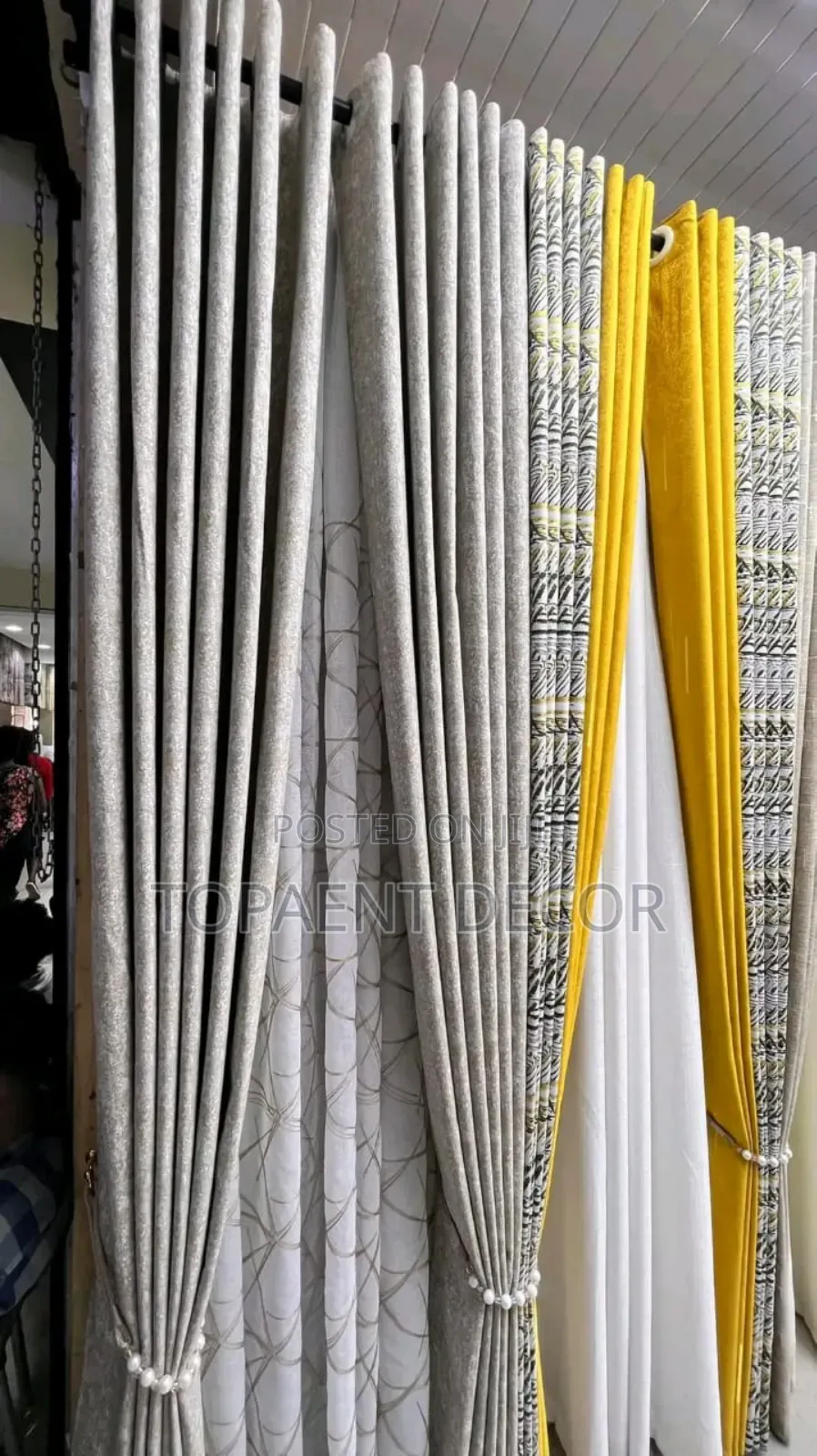 Mix and Match Grey and Yellow Window Curtains