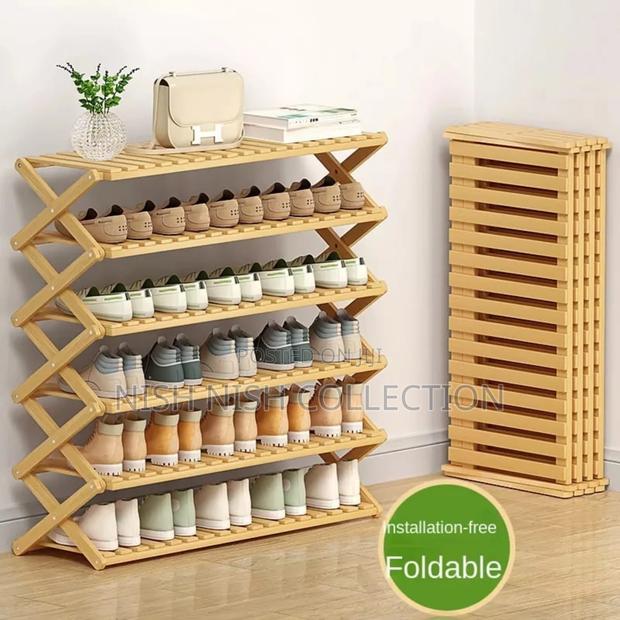Foldable Bamboo Shoe Rack