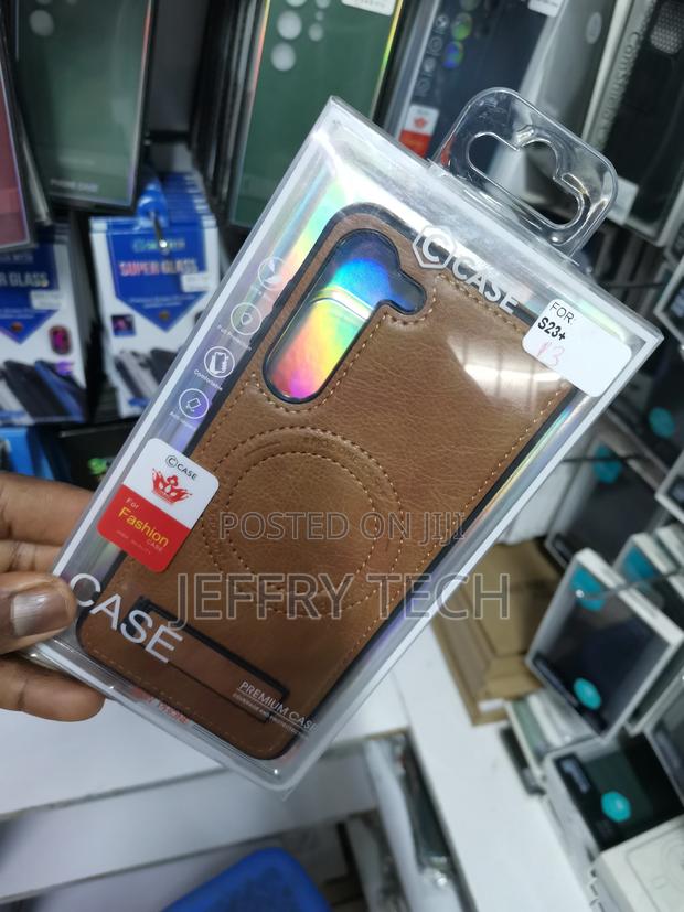 Samsung S23 Plus Leather Invisible Stand Magsafe Brown - thumbnail 3